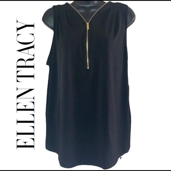 Ellen Tracy Women's Sleeveless Zip Neck Shell Top Size M - Picture 2 of 12